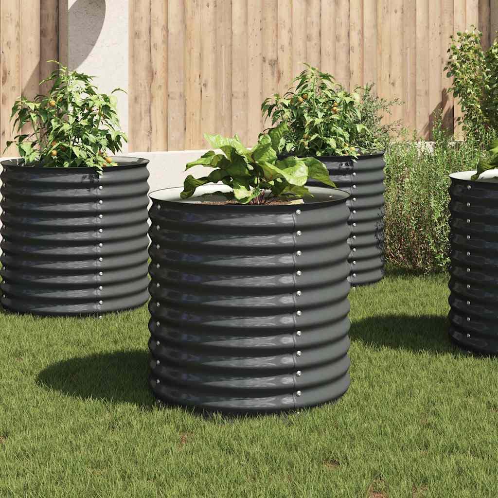 VidaXL Ζαρντινιέρα Υπερυψωμένη Γκρι 80x80x81 εκ. Γαλβανισμ. Χάλυβας