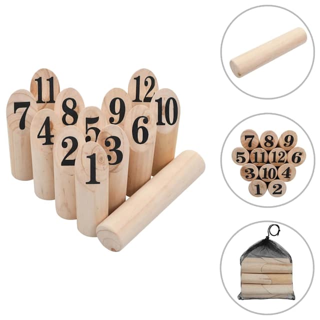 VidaXL Παιχνίδι Number Kubb Ξύλινο