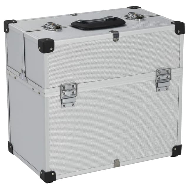 VidaXL Εργαλειοθήκη Ασημί 38 x 22,5 x 34 εκ. Αλουμινίου