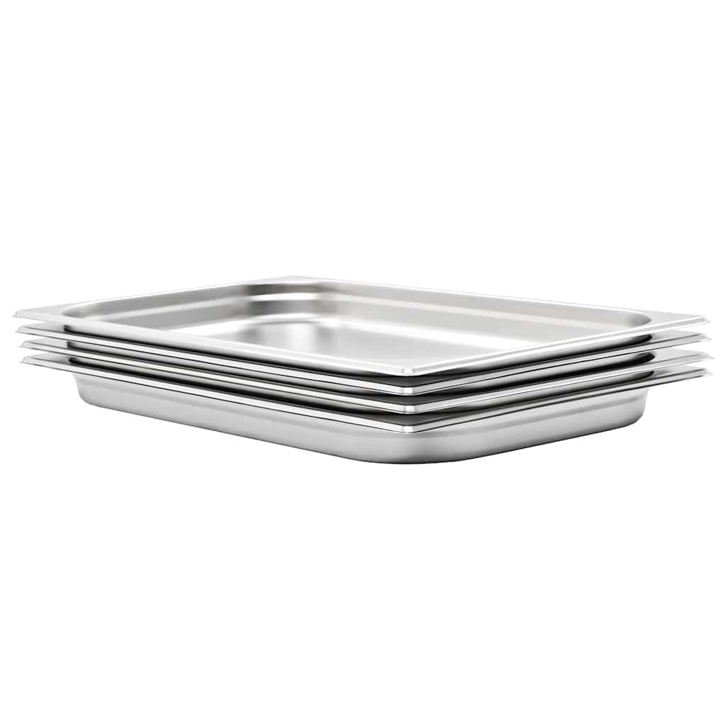 VidaXL Λεκάνες Gastronorm 4 τεμ. GN 1/1 40 χιλ. από Ανοξείδωτο Ατσάλι