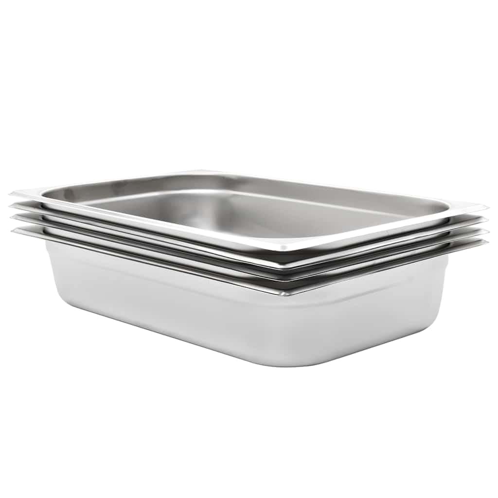 VidaXL Λεκάνες Gastronorm 4 τεμ. GN 1/1 100 χιλ. από Ανοξείδωτο Ατσάλι