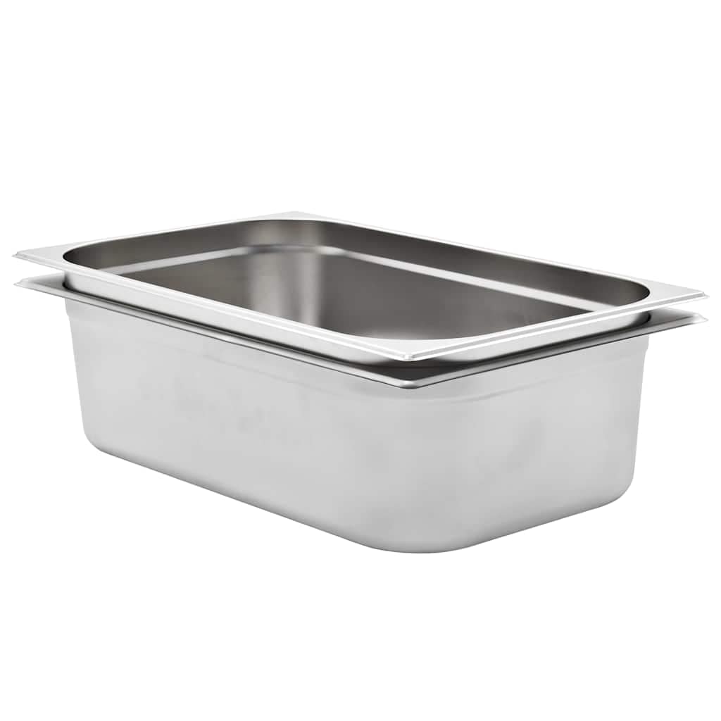 VidaXL Λεκάνες Gastronorm 2 τεμ. GN 1/1 150 χιλ. από Ανοξείδωτο Ατσάλι
