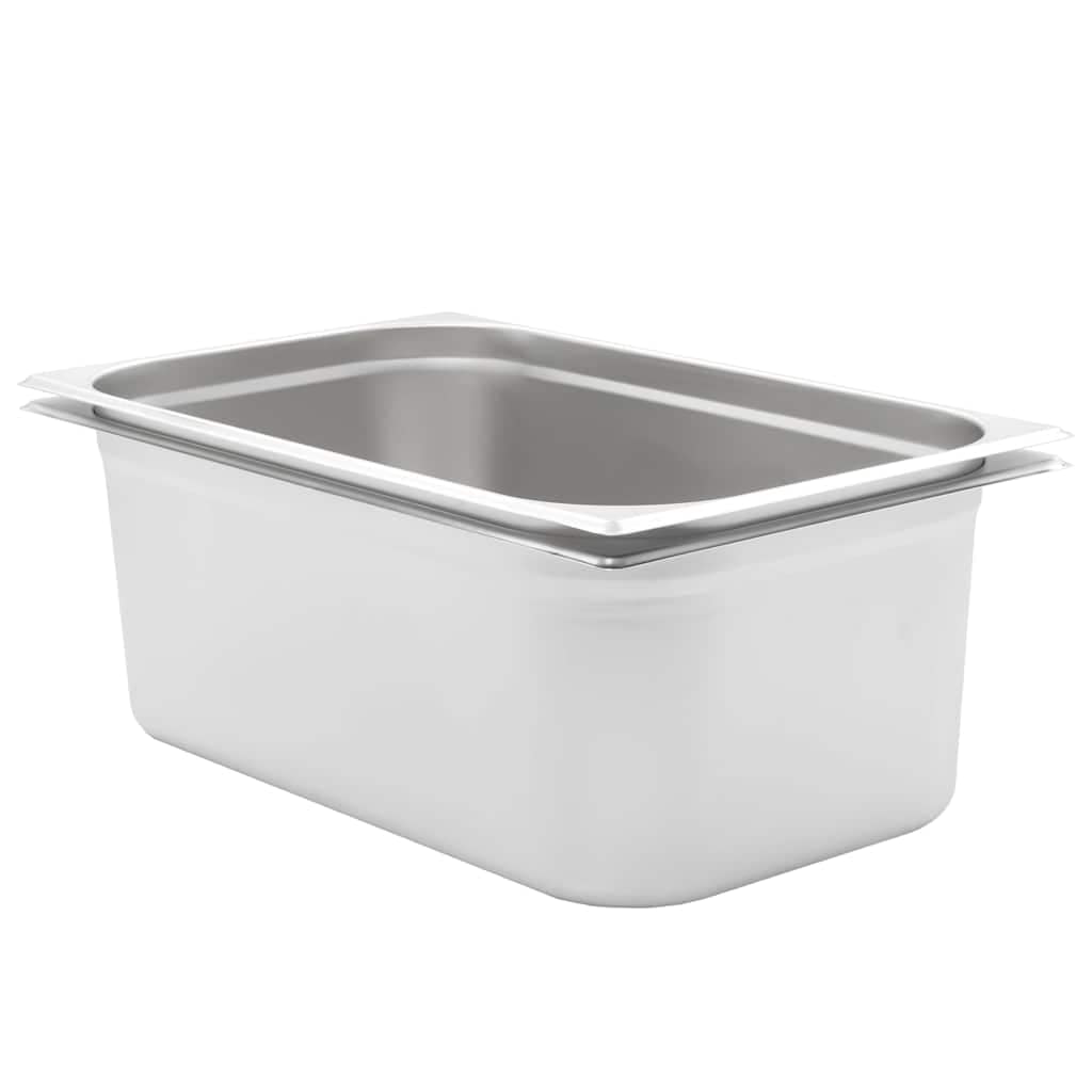 VidaXL Λεκάνες Gastronorm 2 τεμ. GN 1/1 200 χιλ. από Ανοξείδωτο Ατσάλι