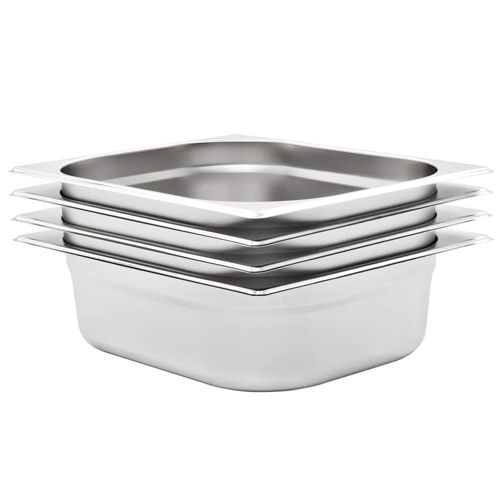 VidaXL Λεκάνες Gastronorm 4 τεμ. GN 1/2 100 χιλ. από Ανοξείδωτο Ατσάλι
