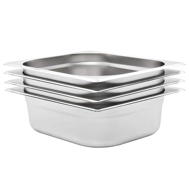 VidaXL Λεκάνες Gastronorm 4 τεμ. GN 1/2 100 χιλ. από Ανοξείδωτο Ατσάλι