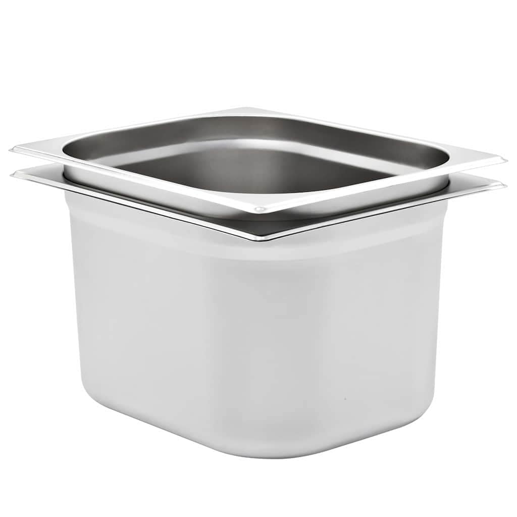 VidaXL Λεκάνες Gastronorm 2 τεμ. GN 1/2 200 χιλ. από Ανοξείδωτο Ατσάλι