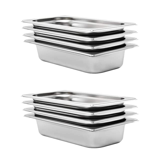 VidaXL Λεκάνες Gastronorm 8 τεμ. GN 1/3 65 χιλ. από Ανοξείδωτο Ατσάλι