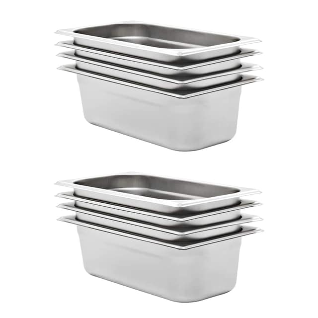 VidaXL Λεκάνες Gastronorm 8 τεμ. GN 1/3 100 χιλ. από Ανοξείδωτο Ατσάλι