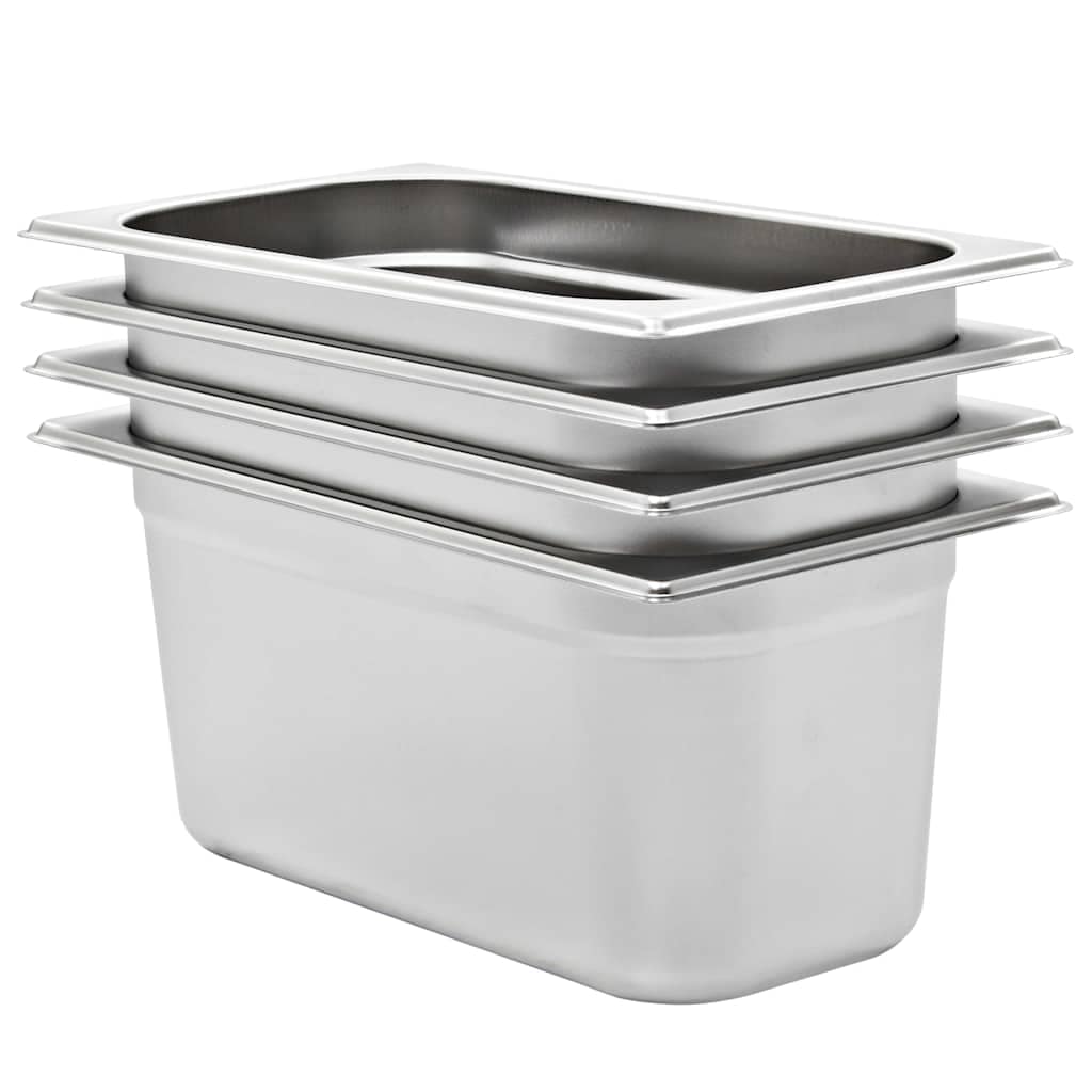 VidaXL Λεκάνες Gastronorm 4 τεμ. GN 1/3 150 χιλ. από Ανοξείδωτο Ατσάλι