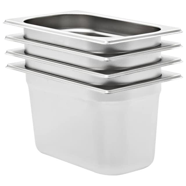 VidaXL Λεκάνες Gastronorm 4 τεμ. GN 1/4 150 χιλ. από Ανοξείδωτο Ατσάλι
