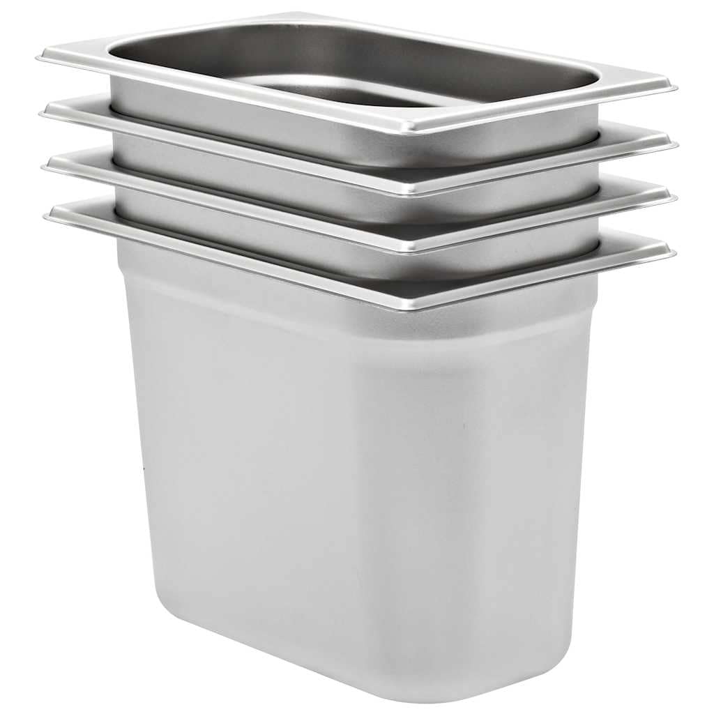 VidaXL Λεκάνες Gastronorm 4 τεμ. GN 1/4 200 χιλ. από Ανοξείδωτο Ατσάλι