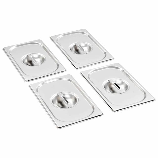 VidaXL Καπάκια για Λεκάνες GN 1/4 4 τεμ. από Ανοξείδωτο Ατσάλι