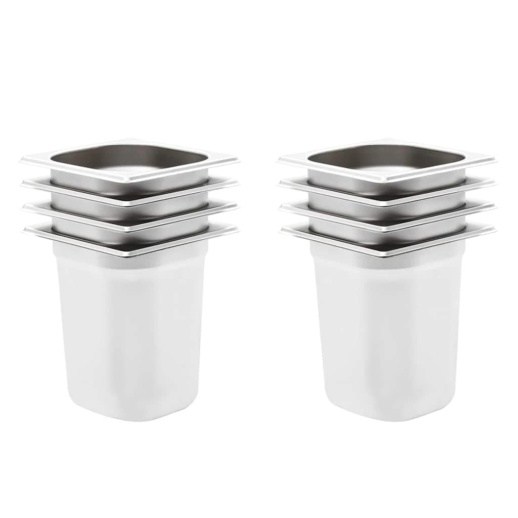 VidaXL Λεκάνες Gastronorm 8 τεμ. GN 1/6 200 χιλ. από Ανοξείδωτο Ατσάλι