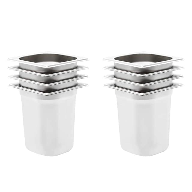 VidaXL Λεκάνες Gastronorm 8 τεμ. GN 1/6 200 χιλ. από Ανοξείδωτο Ατσάλι
