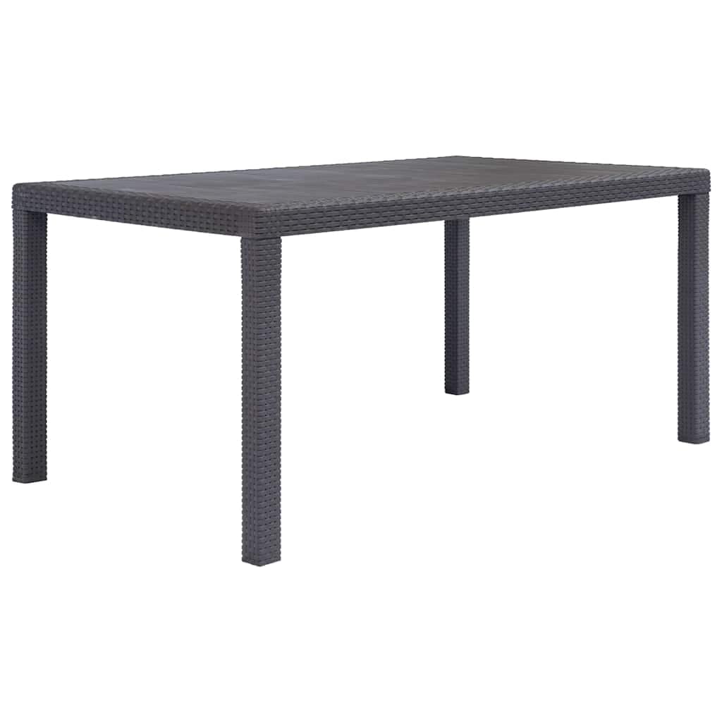 VidaXL Τραπέζι Κήπου Καφέ με Εμφάνιση Ρατάν 150x90x72 εκ. Πλαστικό