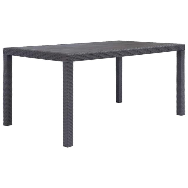 VidaXL Τραπέζι Κήπου Καφέ με Εμφάνιση Ρατάν 150x90x72 εκ. Πλαστικό