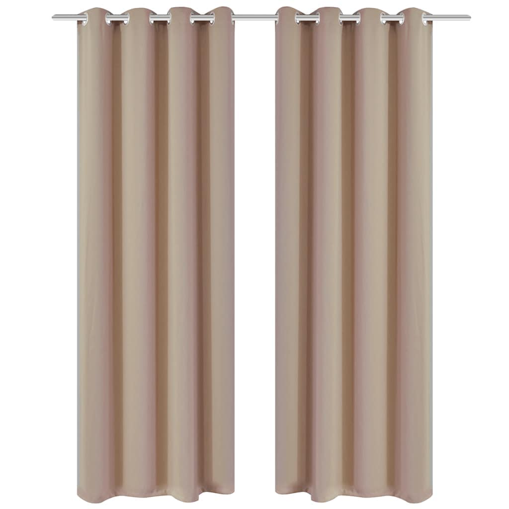 VidaXL Κουρτίνες Συσκότισης 2 τεμ. Κρεμ 135 x 245 εκ. με Μεταλλικούς Κρίκους