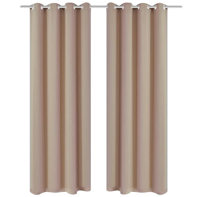 VidaXL Κουρτίνες Συσκότισης 2 τεμ. Κρεμ 135 x 245 εκ. με Μεταλλικούς Κρίκους