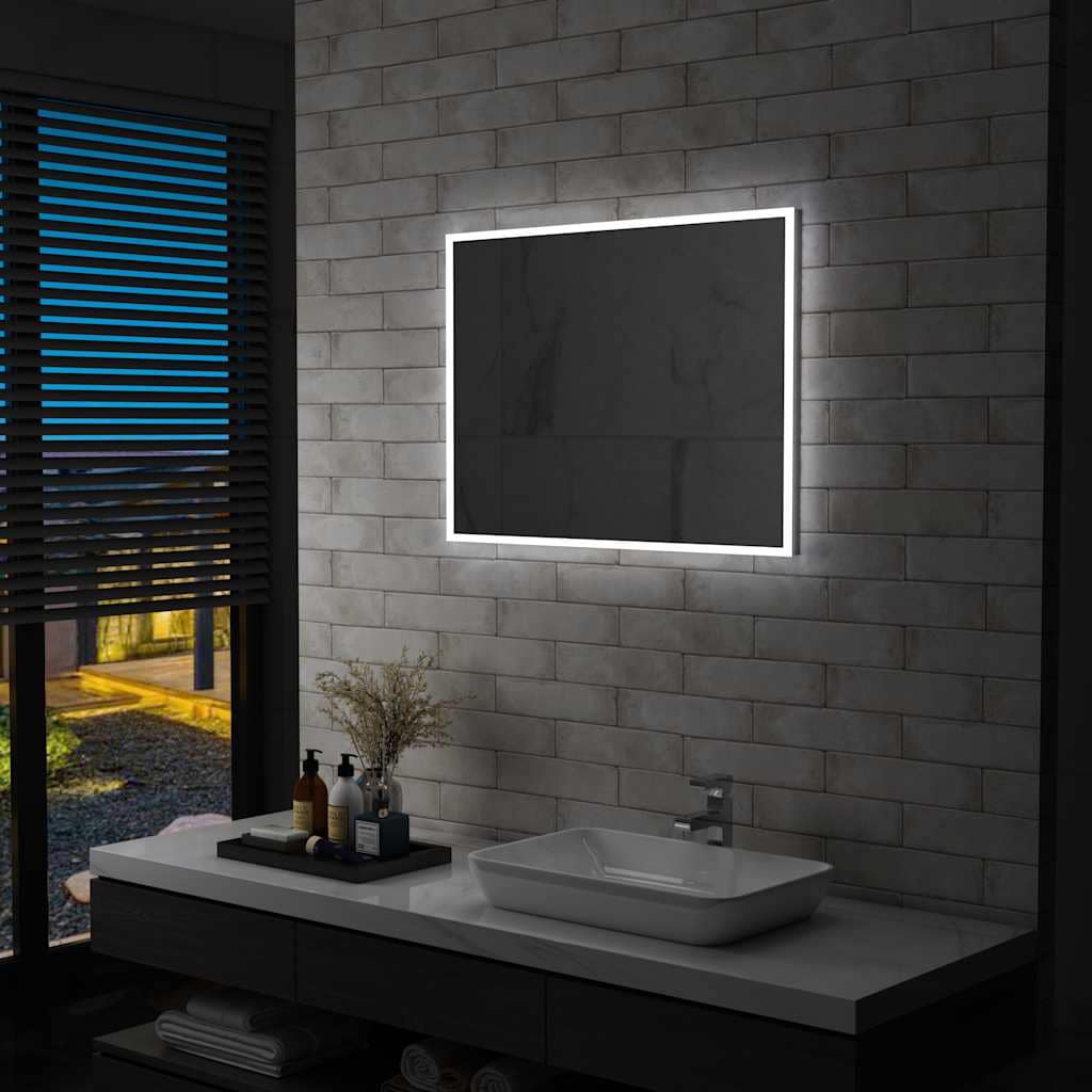 VidaXL Καθρέφτης Μπάνιου Τοίχου με LED 80 x 60 εκ.