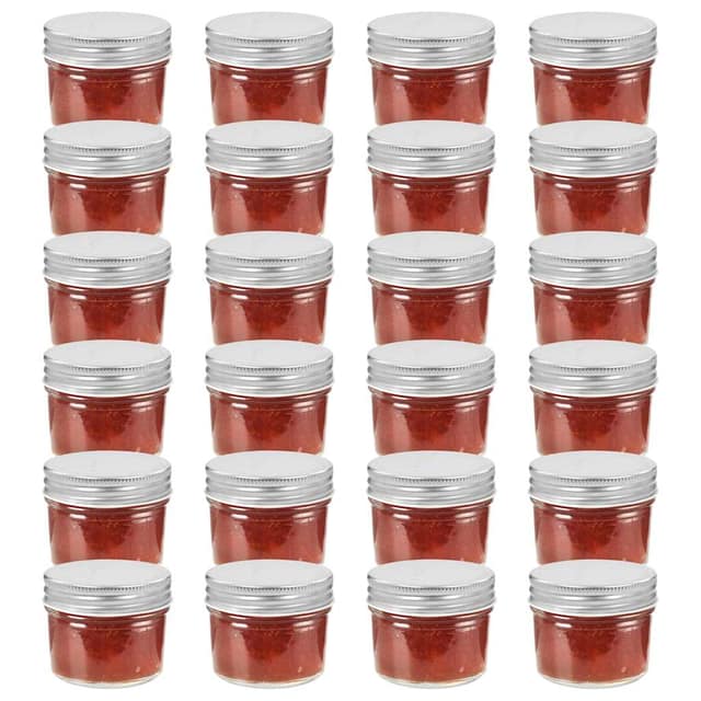VidaXL Βάζα Μαρμελάδας 24 τεμ. 110 ml Γυάλινα με Ασημένια Καπάκια