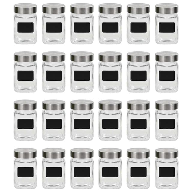 VidaXL Βάζα Αποθήκευσης 24 τεμ. 300 ml με Αυτοκόλλητο