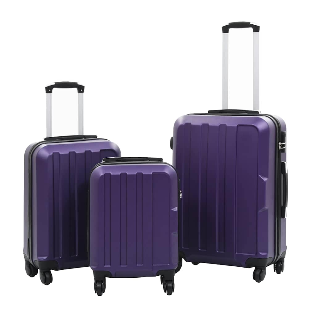 VidaXL Σετ Βαλιτσών Τρόλεϊ με Σκληρό Περίβλημα 3 τεμ. Μοβ από ABS
