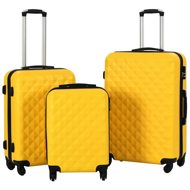 VidaXL Σετ Βαλιτσών Τρόλεϊ με Σκληρό Περίβλημα 3 τεμ. Κίτρινο από ABS