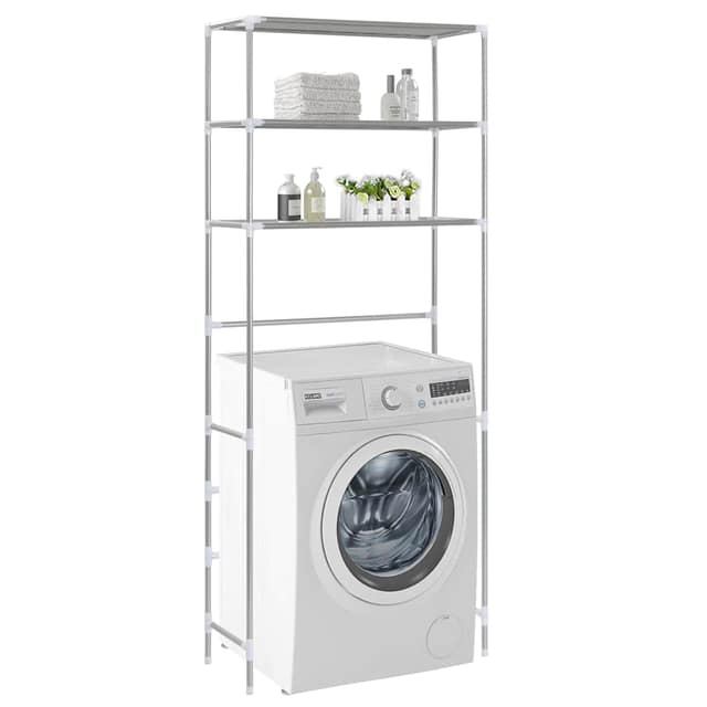 VidaXL Ραφιέρα 3 Επιπέδων για Πλυντήριο Ασημί 69 x 28 x 169 εκ.