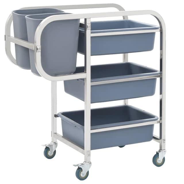 VidaXL Καρότσι Κουζίνας 82 x 43,5 x 93 εκ. με Πλαστικά Δοχεία