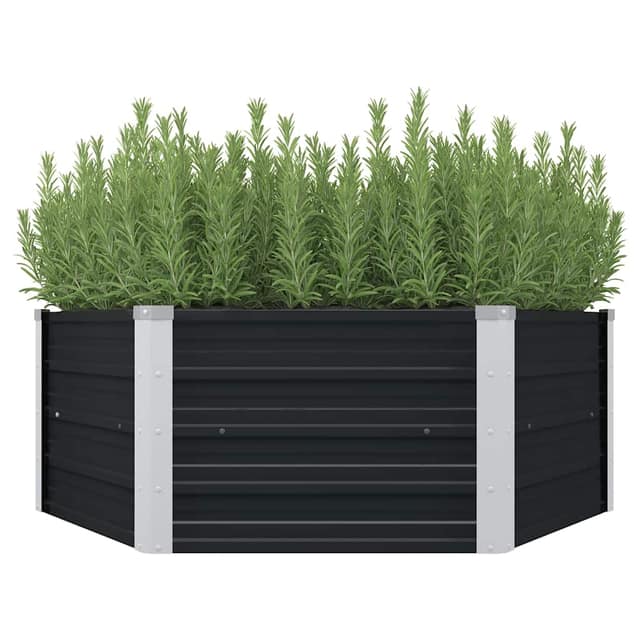 VidaXL Ζαρντινιέρα Ψηλή Ανθρακί 129x129x45 εκ. από Γαλβανισμένο Χάλυβα