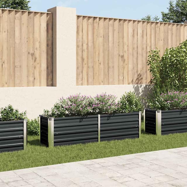 VidaXL Ζαρντινιέρα Υπερυψωμένη Ανθρακί 160x40x45 εκ. Γαλβαν. Χάλυβας