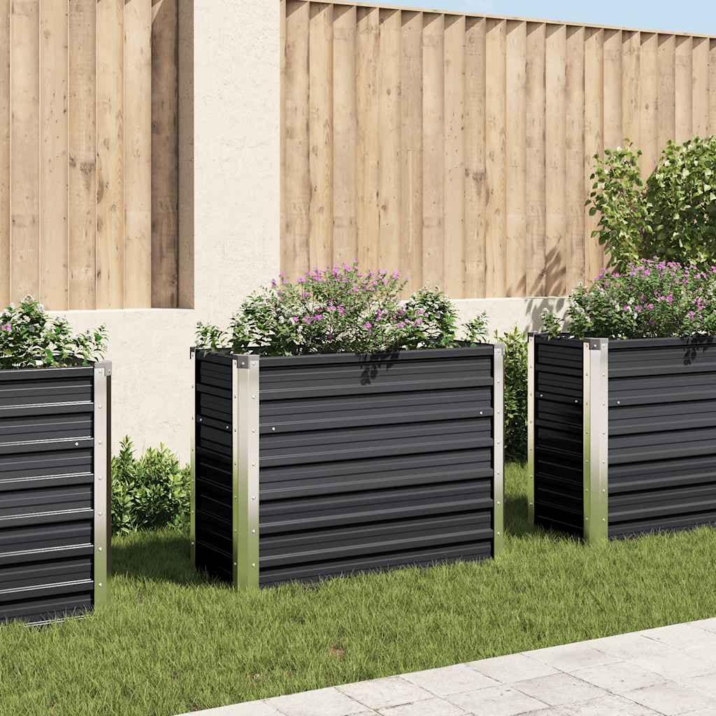 VidaXL Ζαρντινιέρα Υπερυψωμένη Ανθρακί 100x40x77 εκ. Γαλβαν. Χάλυβας