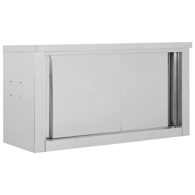 VidaXL Ερμάριο Τοίχου με Συρόμενες Πόρτες 90x40x50 εκ. Ανοξ. Ατσάλι