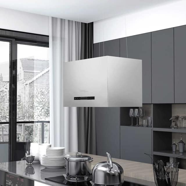 VidaXL Απορροφητήρας Νησίδα Κρεμαστός Αφής με LCD 55 εκ. Ανοξ. Ατσάλι