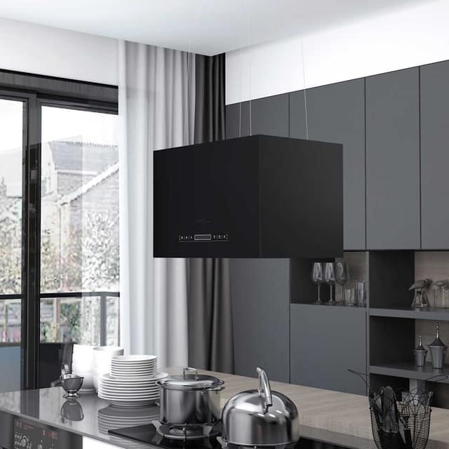 VidaXL Απορροφητήρας Νησίδα Κρεμαστός Αφής με LCD 55 εκ. Ατσάλινος
