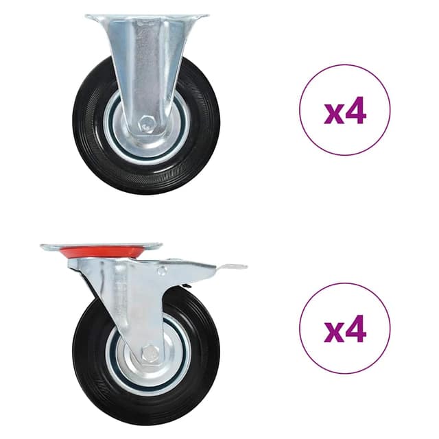 VidaXL Ρόδες 8 τεμ. 125 χιλ.