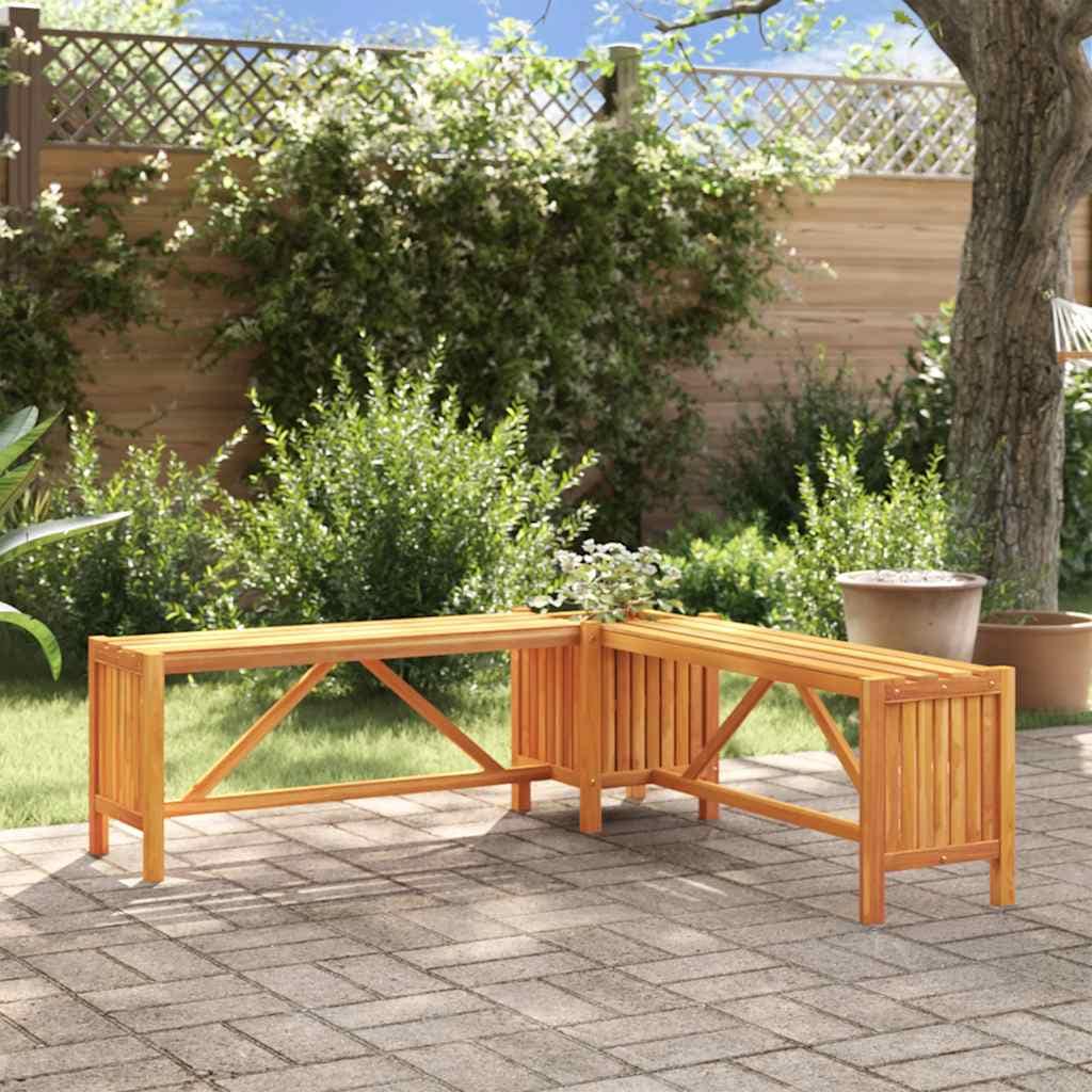 VidaXL Παγκάκι Γωνιακό Κήπου με Γλάστρα 117x117x40 εκ. Ξύλο Ακακίας