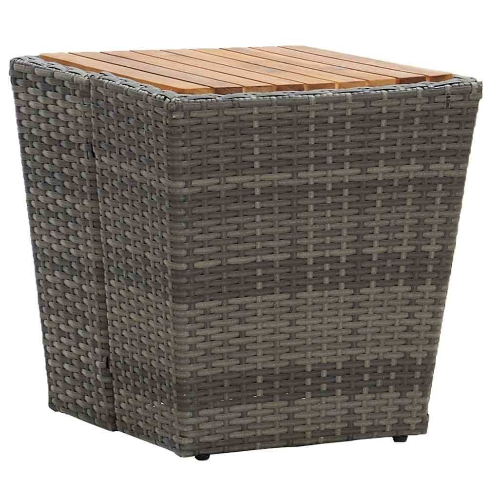 VidaXL Τραπέζι Βοηθητικό Γκρι 41,5x41,5x43 εκ Συνθ.Ρατάν/Ξύλο Ακακίας