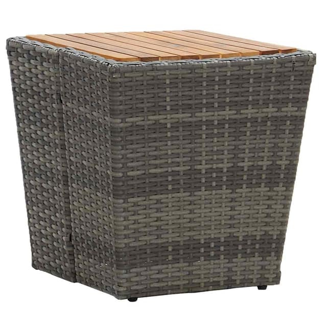 VidaXL Τραπέζι Βοηθητικό Γκρι 41,5x41,5x43 εκ Συνθ.Ρατάν/Ξύλο Ακακίας