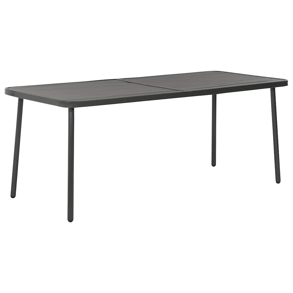 VidaXL Τραπέζι Κήπου Σκούρο Γκρι 180 x 83 x 72 εκ. Ατσάλινο