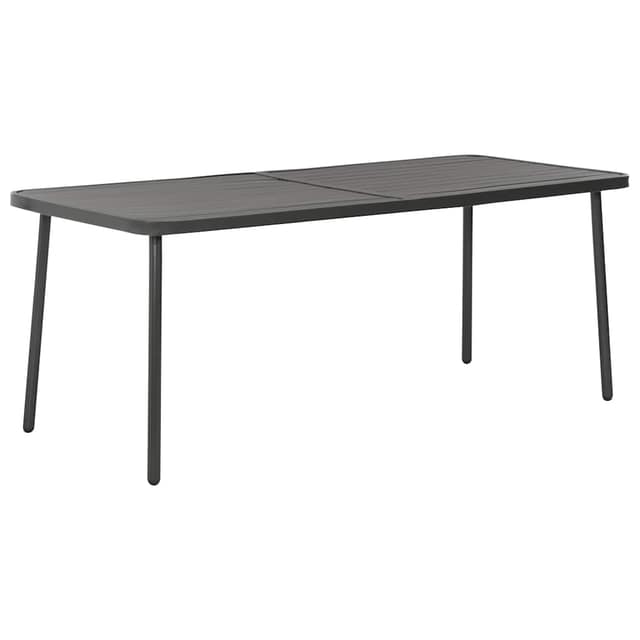 VidaXL Τραπέζι Κήπου Σκούρο Γκρι 180 x 83 x 72 εκ. Ατσάλινο