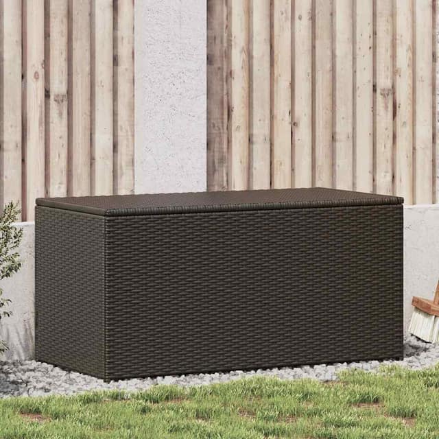 VidaXL Κουτί Αποθήκευσης Κήπου Καφέ 100x50x50 εκ. από Συνθετικό Ρατάν