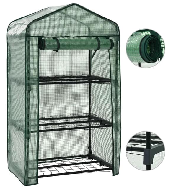 VidaXL Μίνι Θερμοκήπιο με 3 Ράφια 69 x 49 x 125 εκ.
