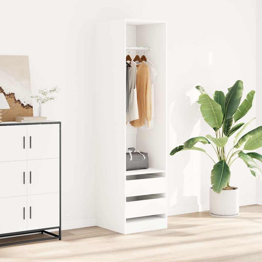 VidaXL Ντουλάπα με Συρτάρια Λευκή 50 x 50 x 200 εκ. από Επεξ. Ξύλο