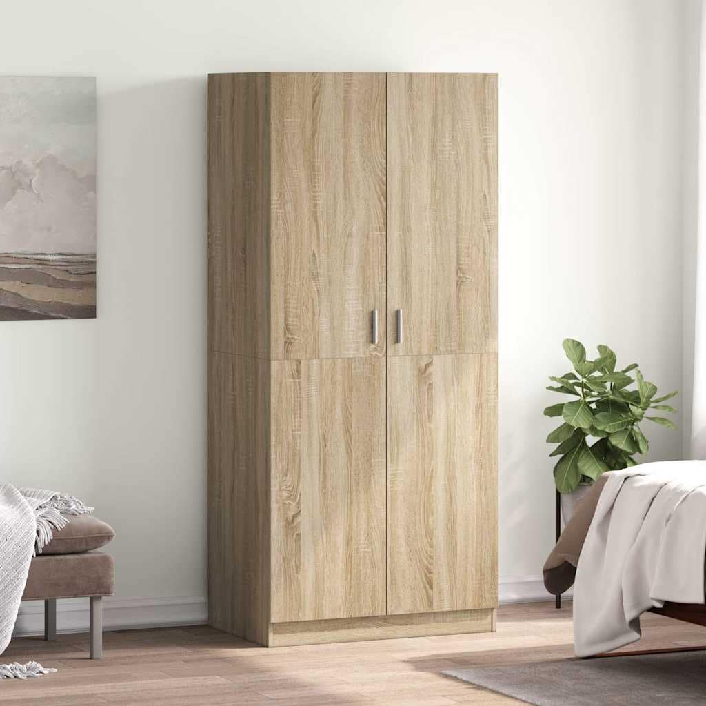 VidaXL Ντουλάπα Χρώμα Sonoma-Δρυς 80 x 52 x 180 εκ. από Επεξ. Ξύλο