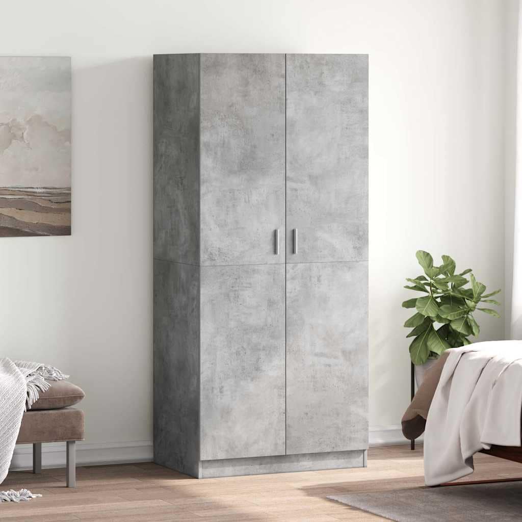 VidaXL Ντουλάπα Γκρι του Σκυροδέματος 80 x 52 x 180 εκ. Επεξ. Ξύλο