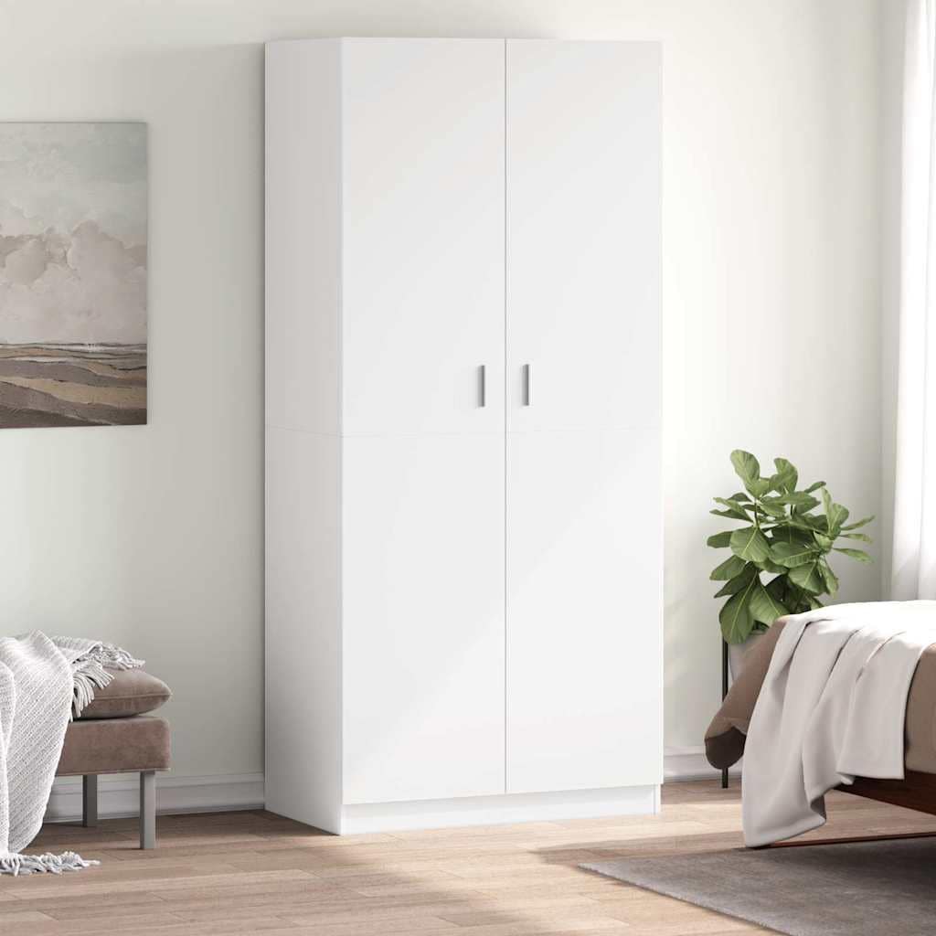 VidaXL Ντουλάπα Λευκή 90 x 52 x 200 εκ. από Επεξ. Ξύλο