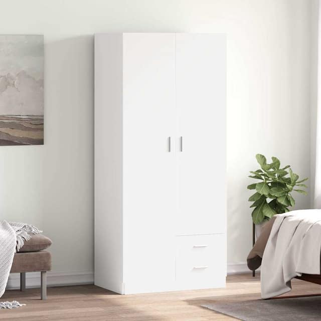 VidaXL Ντουλάπα Λευκή 80 x 52 x 180 εκ. από Επεξ. Ξύλο