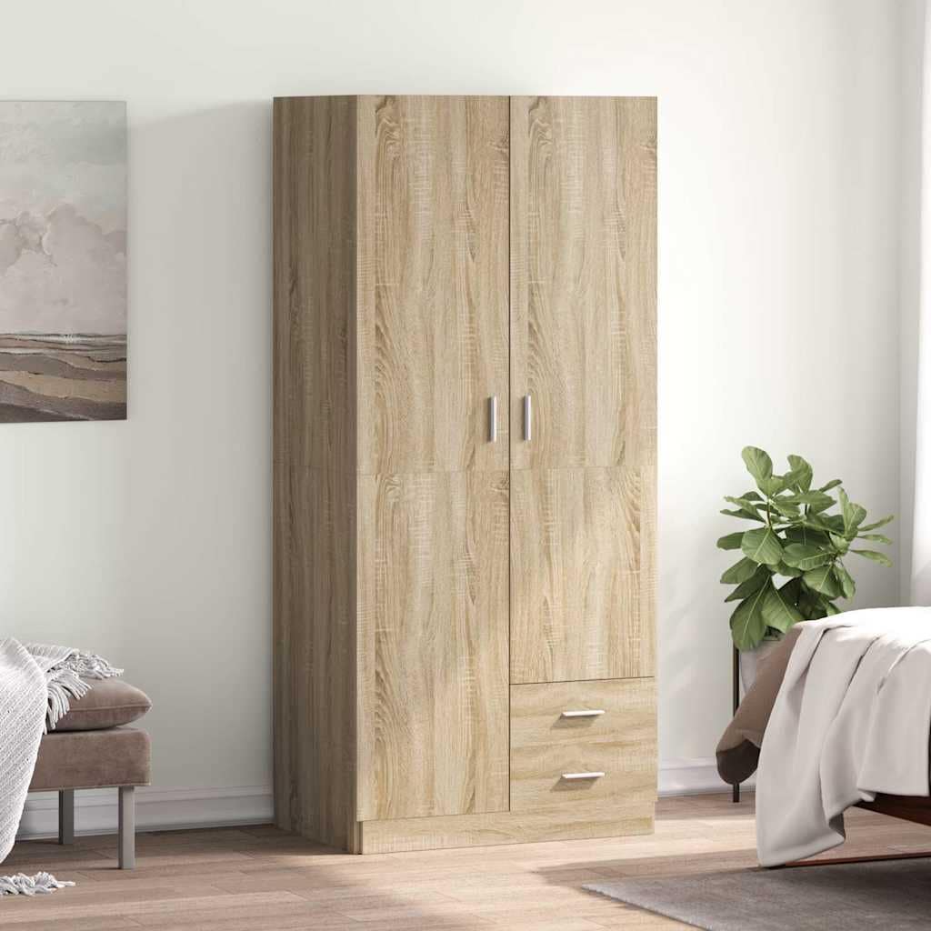 VidaXL Ντουλάπα Χρώμα Sonoma-Δρυς 80 x 52 x 180 εκ. από Επεξ. Ξύλο