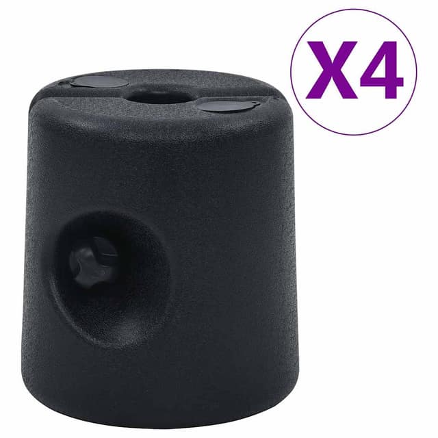 VidaXL Βαρίδια για Κιόσκι 4 τεμ. Μαύρα από Πολυαιθυλένιο